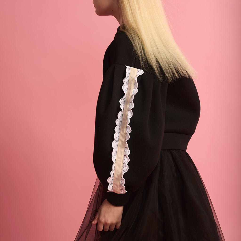 Little Creative Factory Child Neoprene Lace Balloon Sweatshirt Black