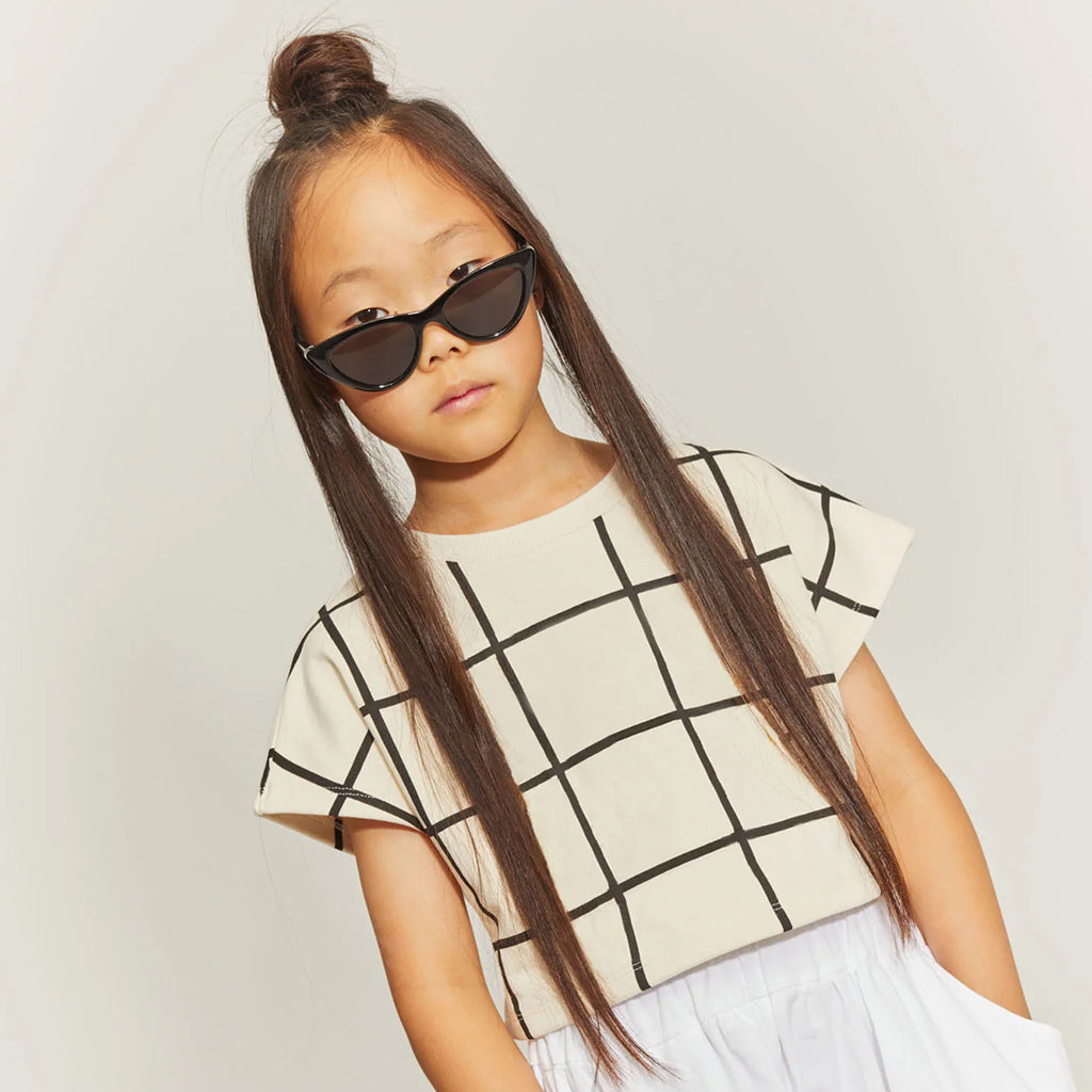 Little Creative Factory Child Trapeze Crop Sweatshirt Cream And Black