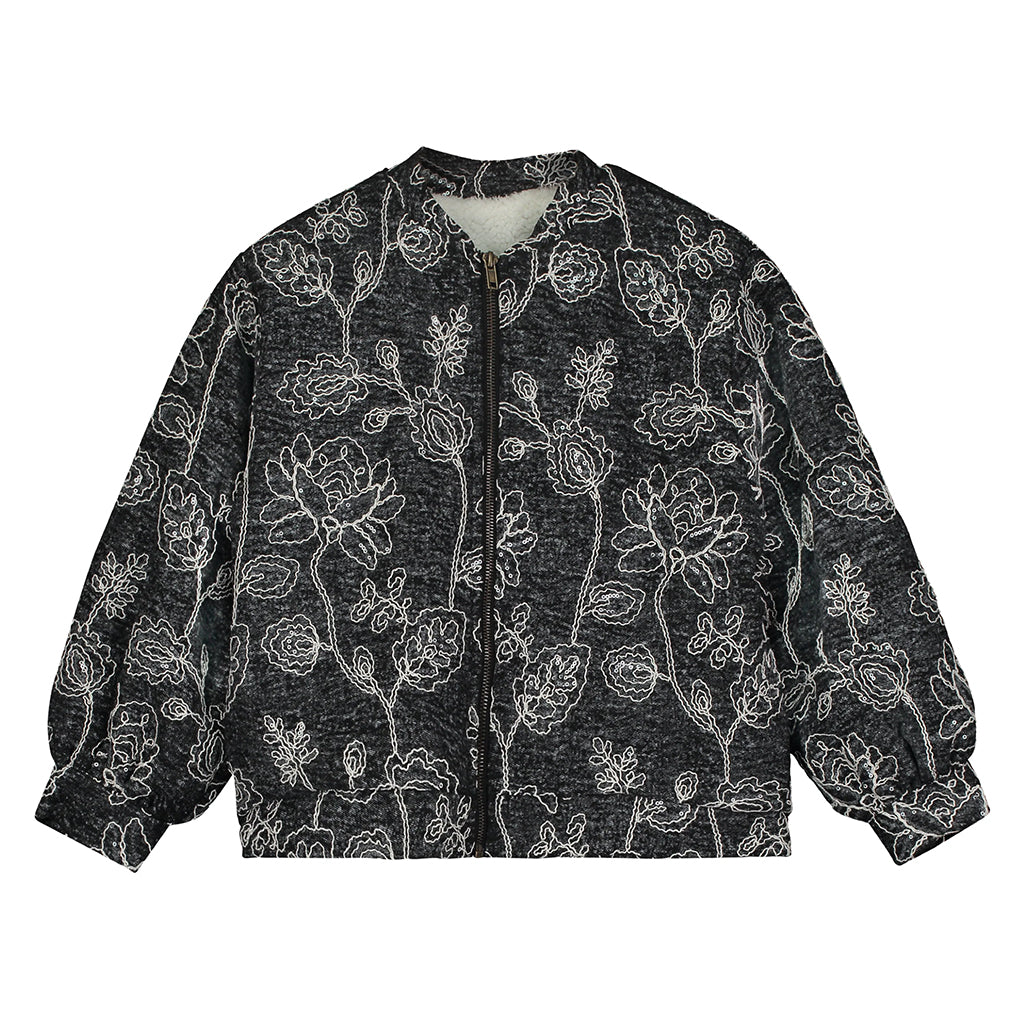 Little Creative Factory Child Soley Bomber Jacket Black Embroidery