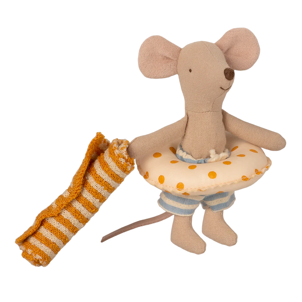 Maileg Toys Mouse Beach Little Brother In Cabin De Plage