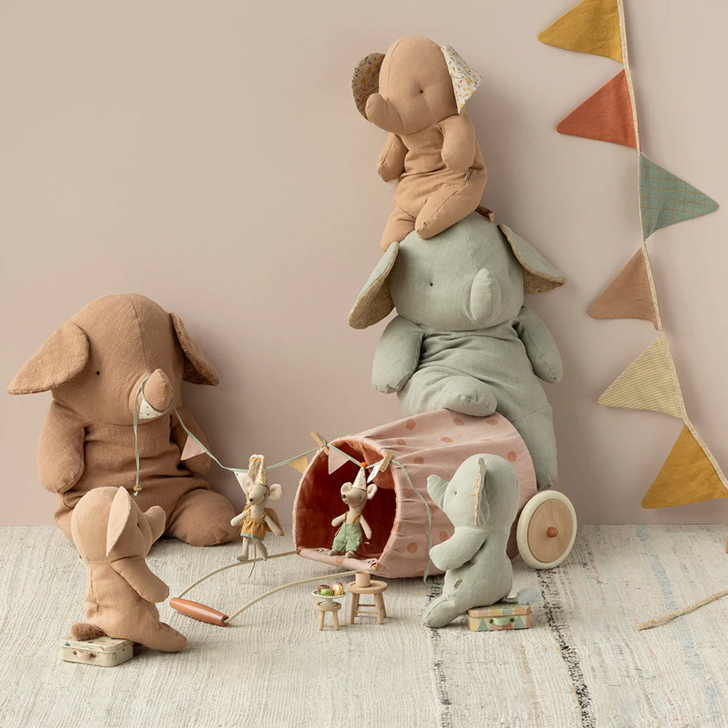 Maileg Toys Safari Friends Big Elephant Soft Toy Powder Pink