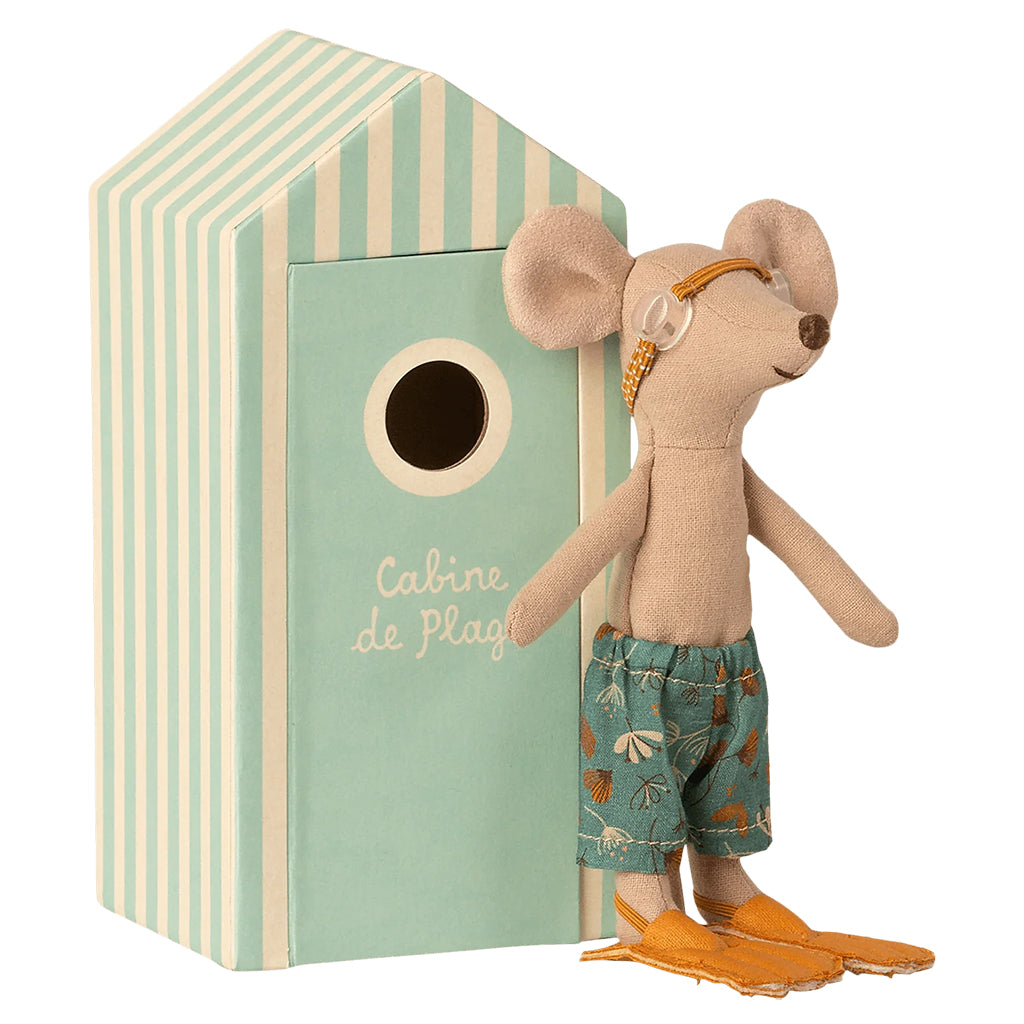 Maileg Toys Mouse Beach Big Brother In Cabin De Plage