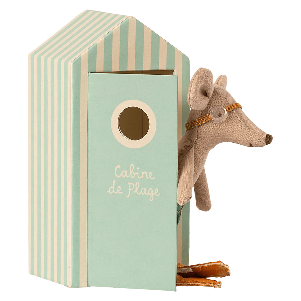 Maileg Toys Mouse Beach Big Brother In Cabin De Plage