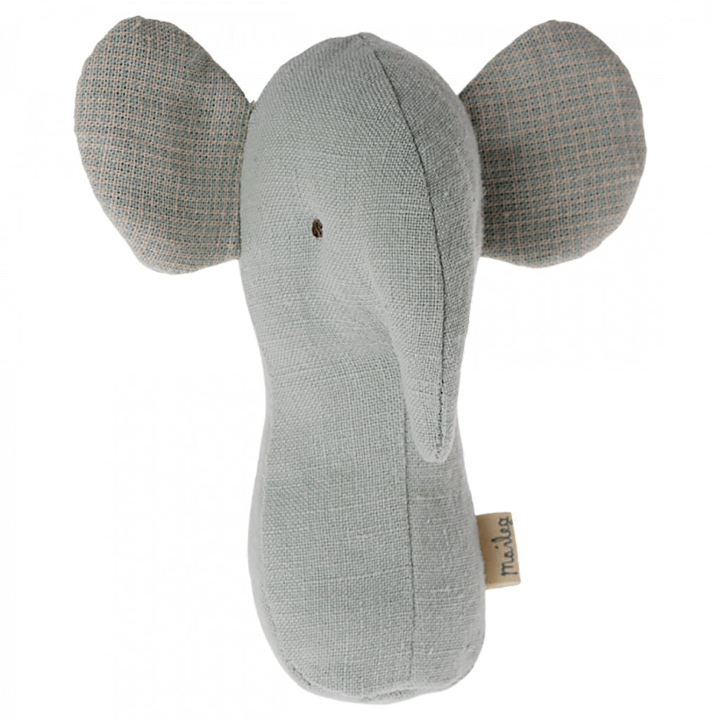 Maileg Toys Lullaby Friends Elephant Rattle Light Dusty Blue