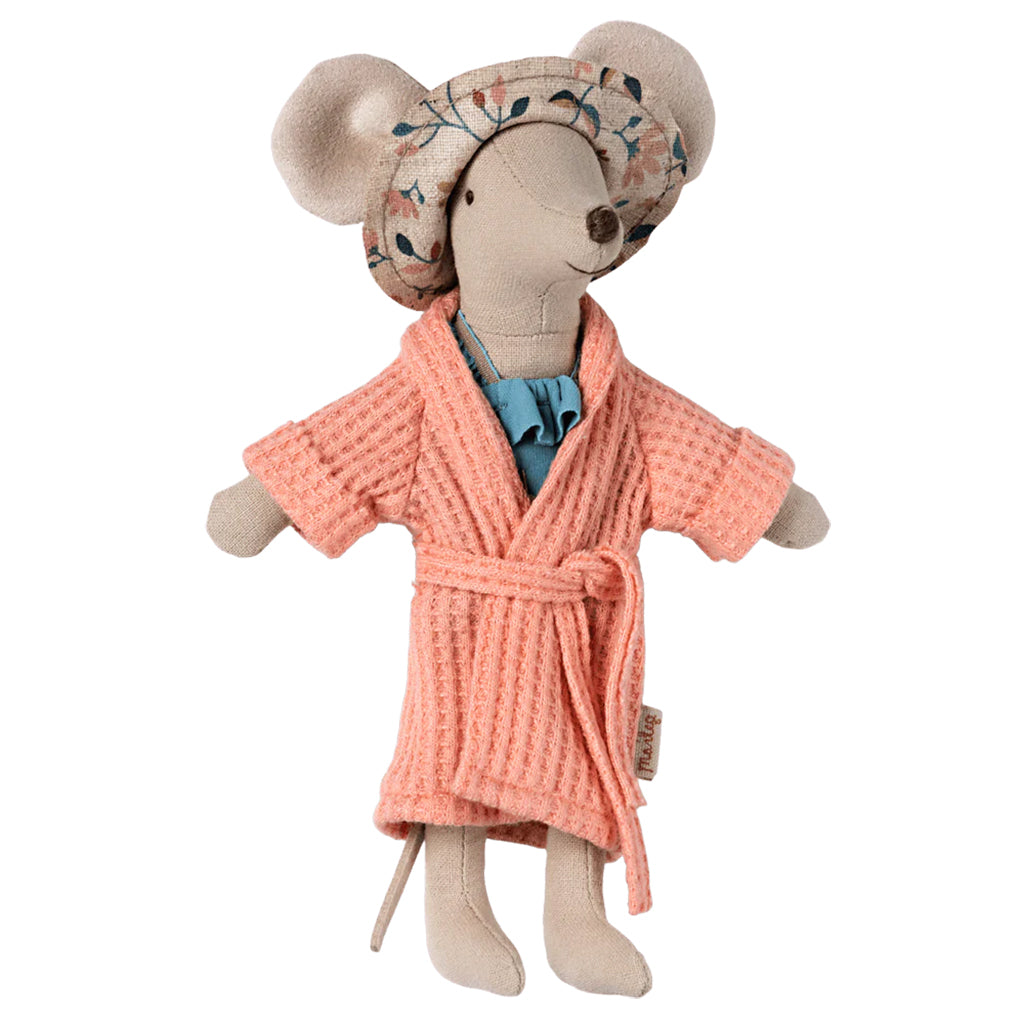 Maileg Toys Mouse Bath Robe Coral Pink