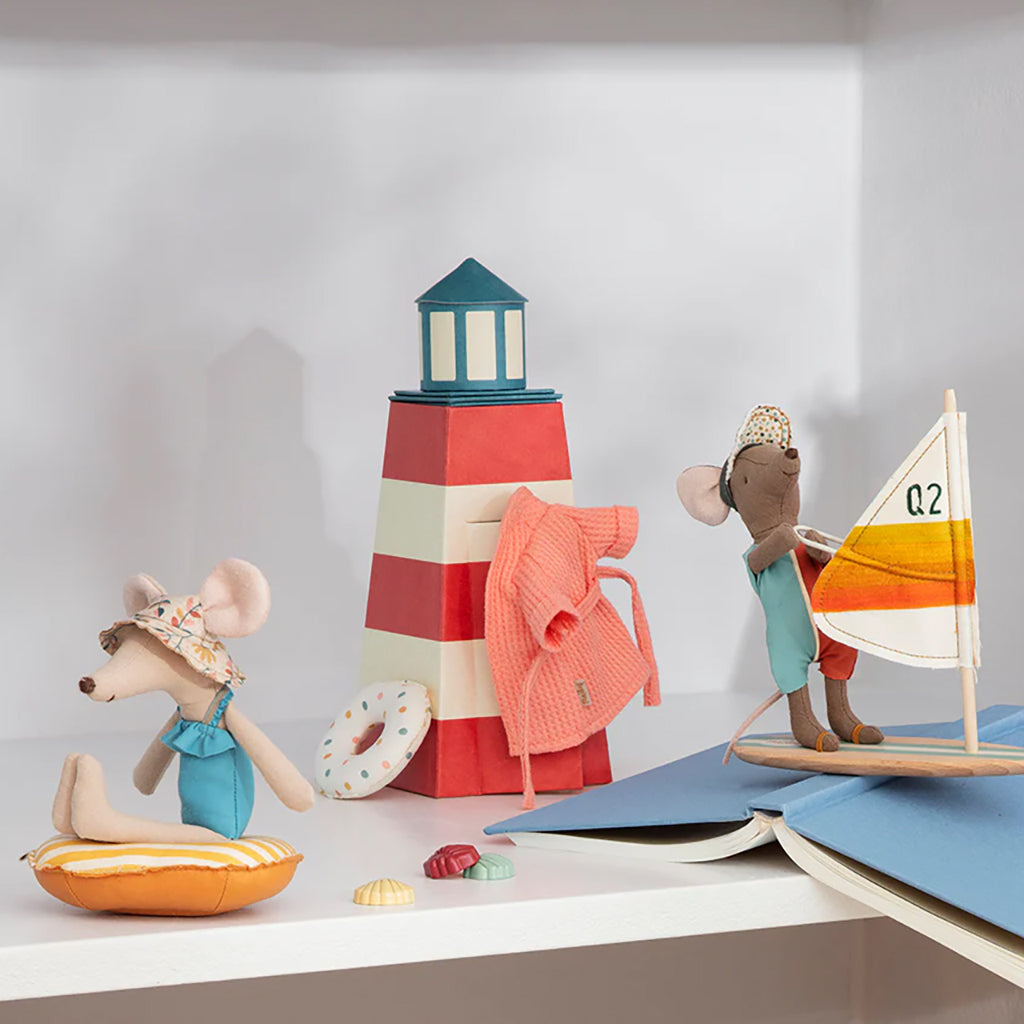 Maileg Toys Mouse Bath Robe Coral Pink