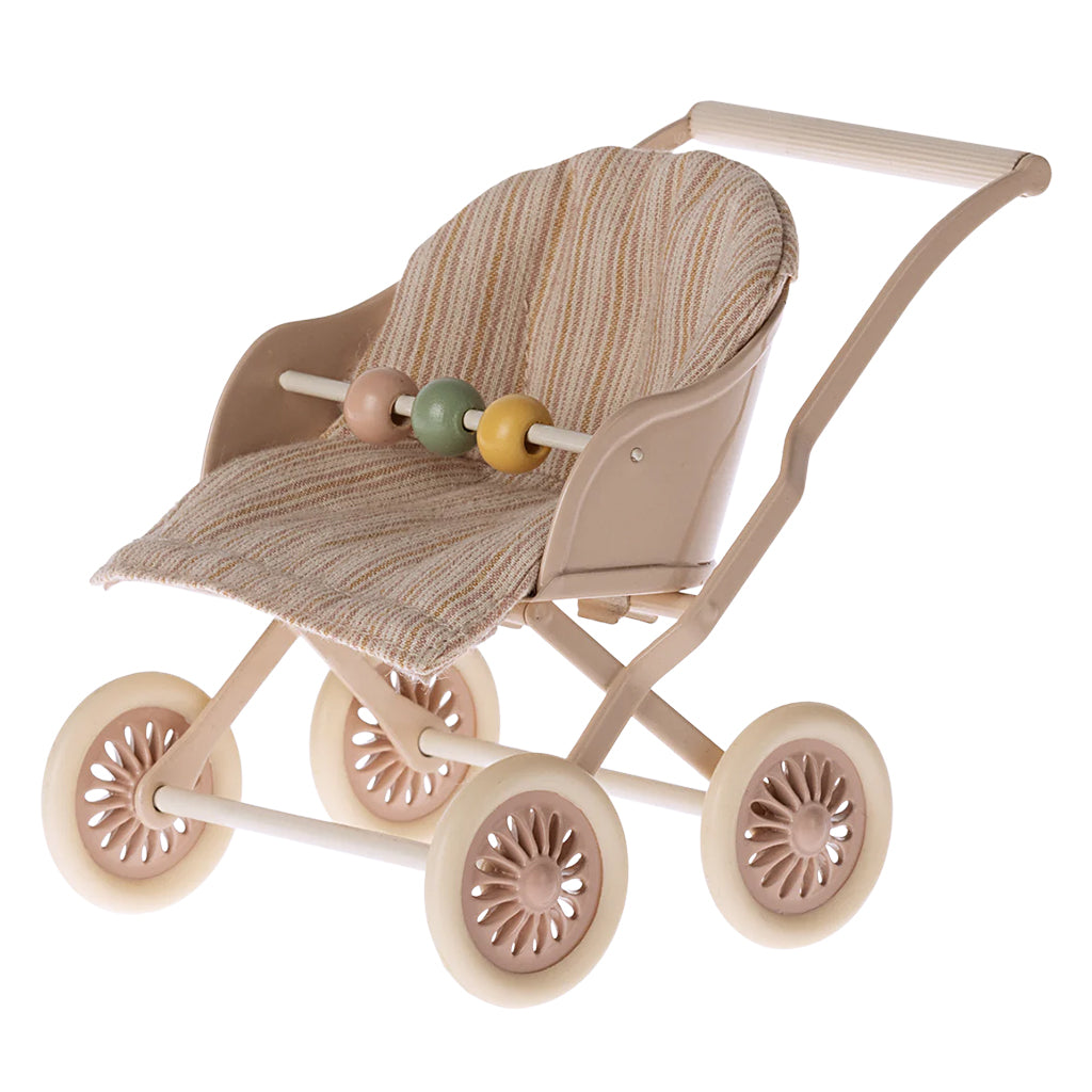 Maileg Toys Mouse Nursery Miniature Stroller Rose Pink