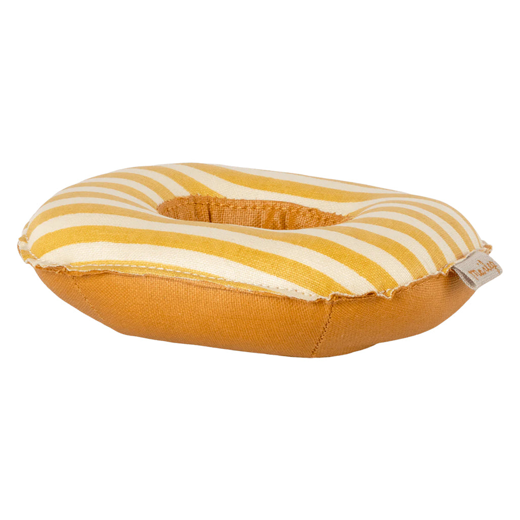 Maileg Toys Mouse Beach Small Rubber Boat Yellow Stripes