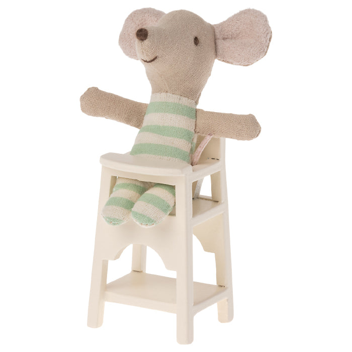 Maileg Toys Mouse Nursery Miniature High Chair Off-White