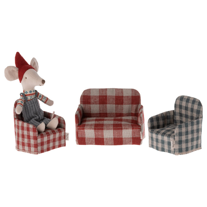Maileg Toys Mouse Living Miniature Couch Red