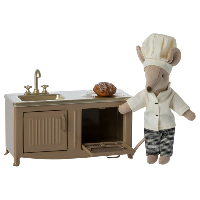 Maileg Toys Mouse Kitchen Miniature Chef Station Light Brown