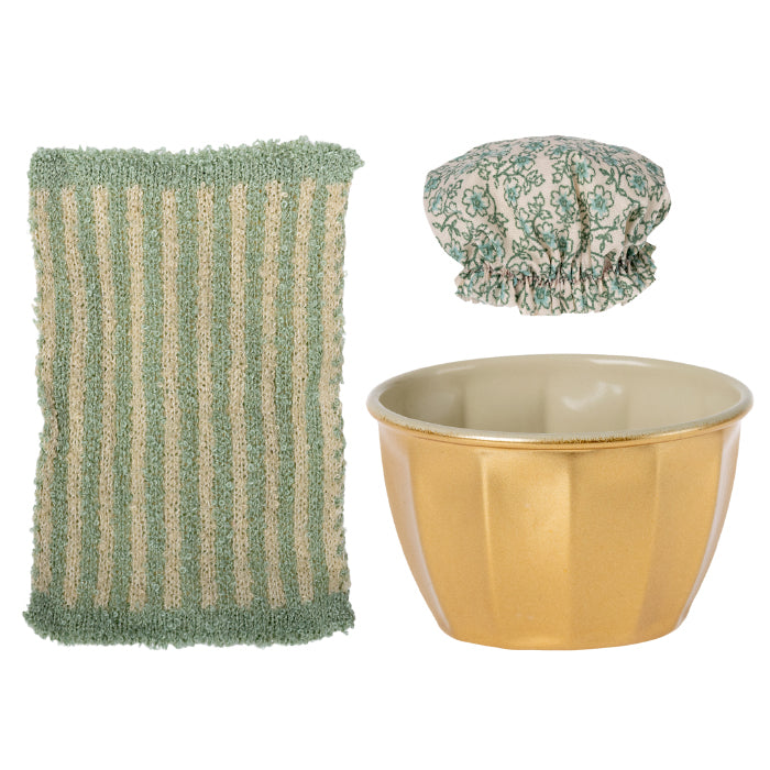 Maileg Toys Mouse Bath Big Sister Wellness Green