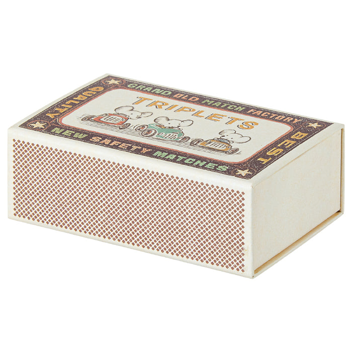 Maileg Toys Mouse Family Triplets Baby Mice In Matchbox