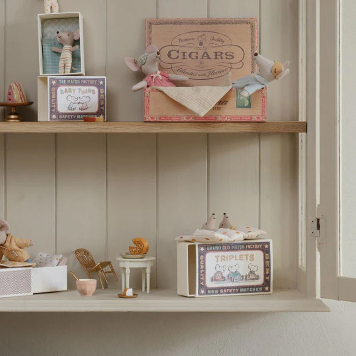 Maileg Toys Mouse Family Triplets Baby Mice In Matchbox