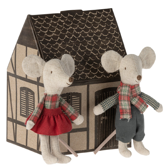 Maileg Toys Winter Mice Twins Little Brother And Sister