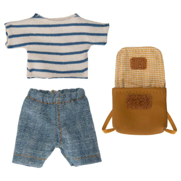 Maileg Toys Mouse Family Big Brother Tricycle With Bag and Magnetic Hands