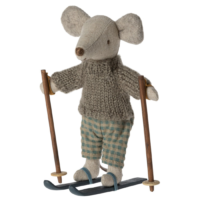 Maileg Toys Big Brother Winter Mouse With Ski Set