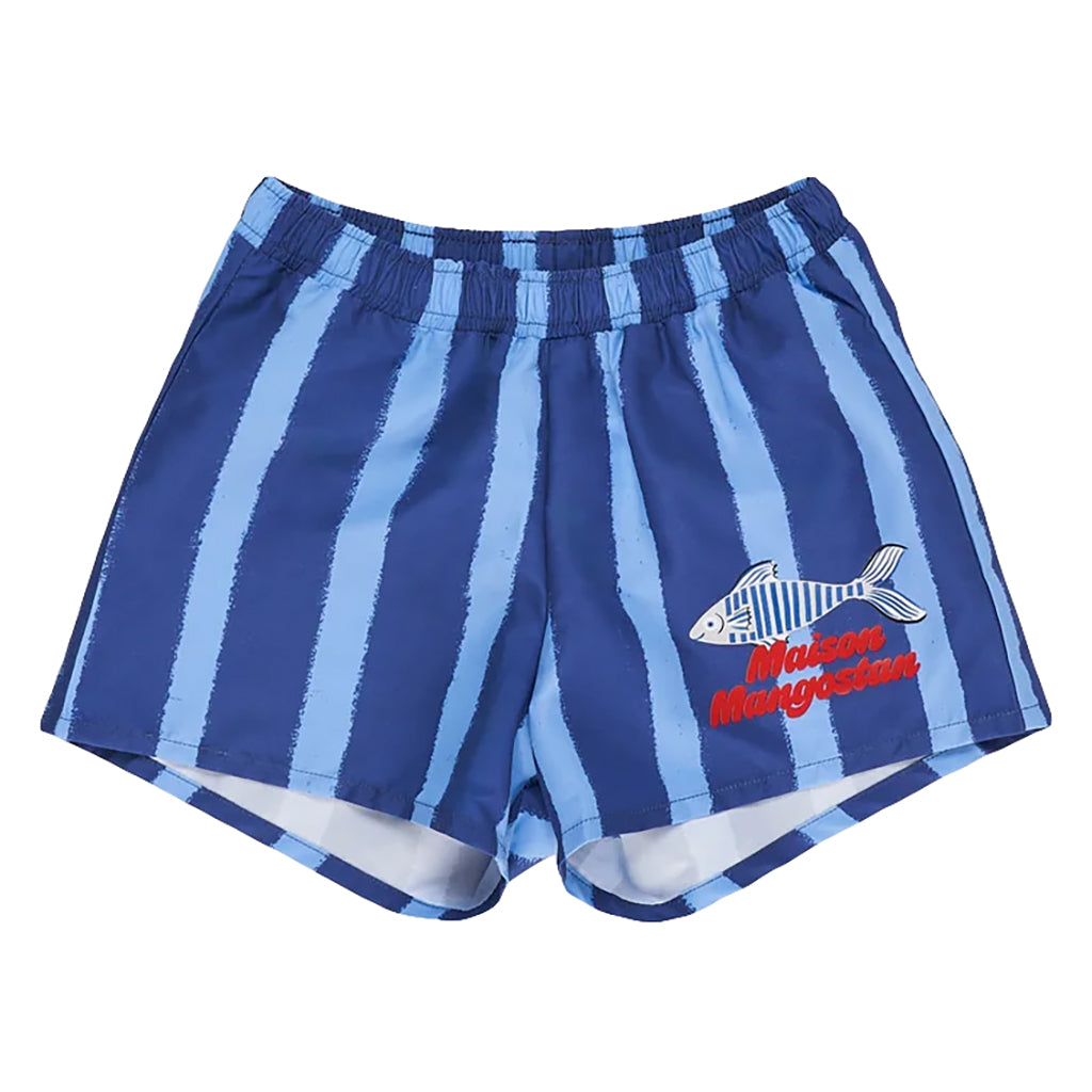 Maison Mangostan Child Anchovies Swim Shorts Blue Stripes