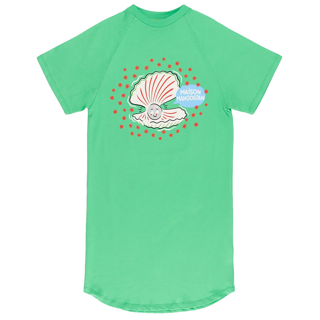 Maison Mangostan Child Oyster T-shirt Dress Green