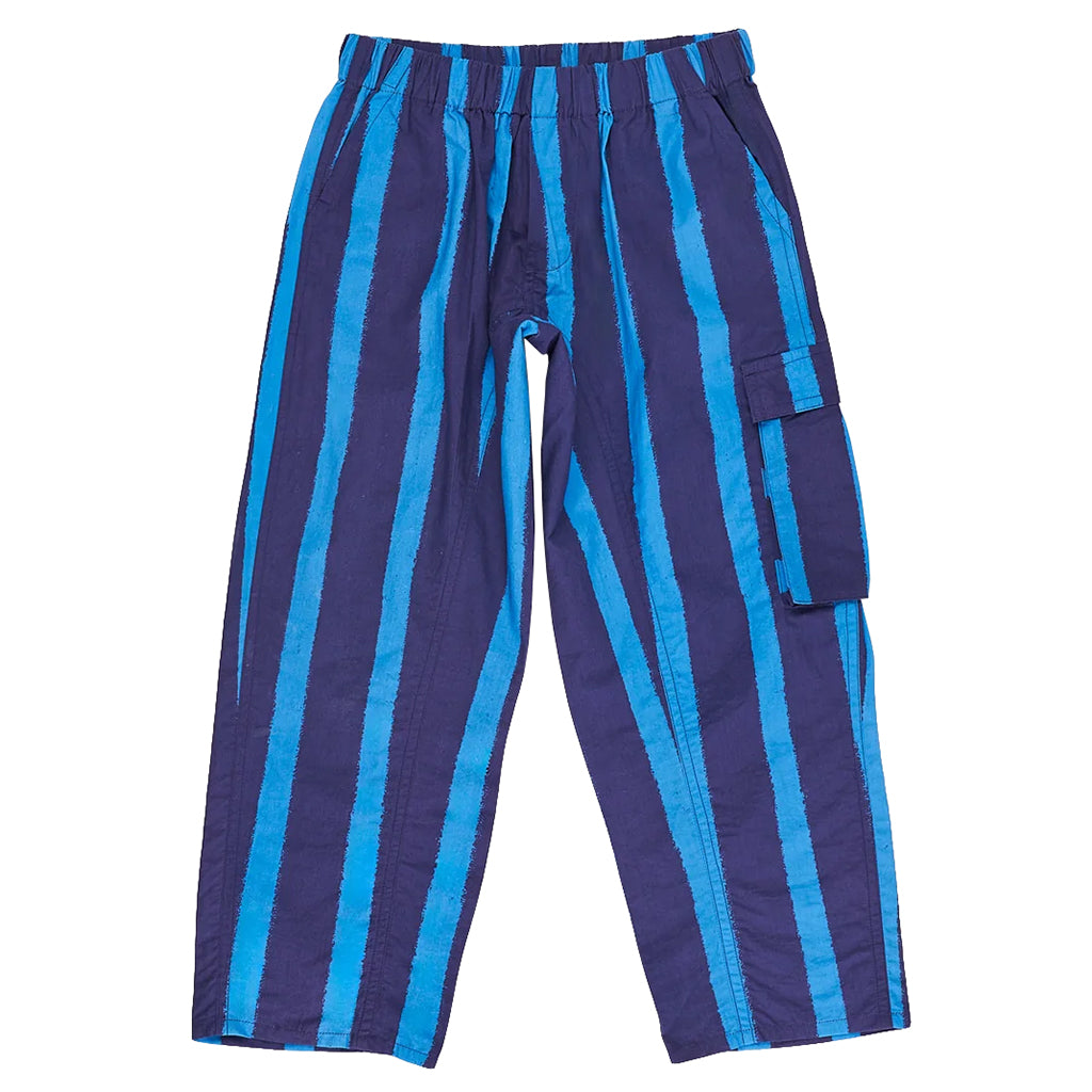 Maison Mangostan Child Cargo Pants Blue Stripes