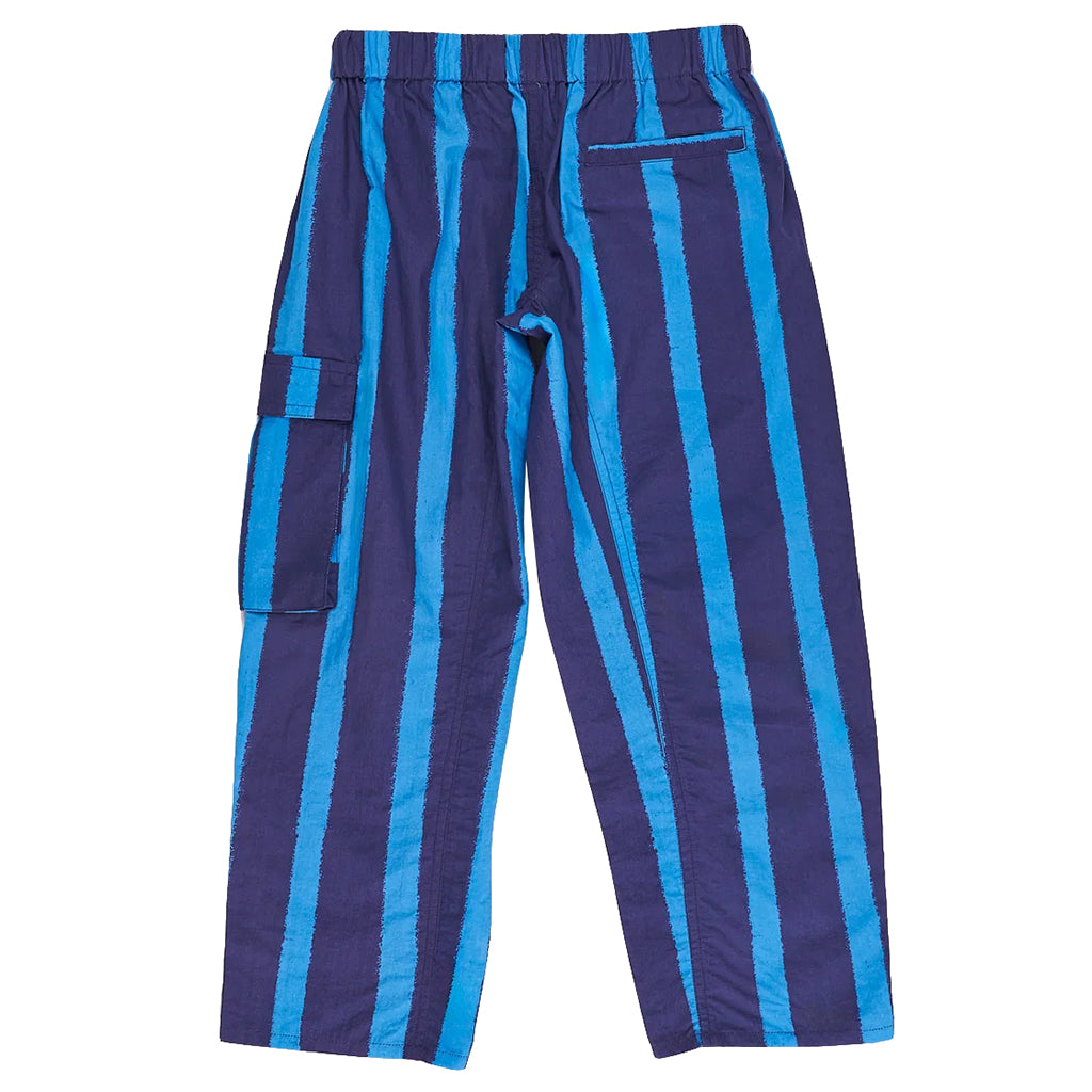 Maison Mangostan Child Cargo Pants Blue Stripes