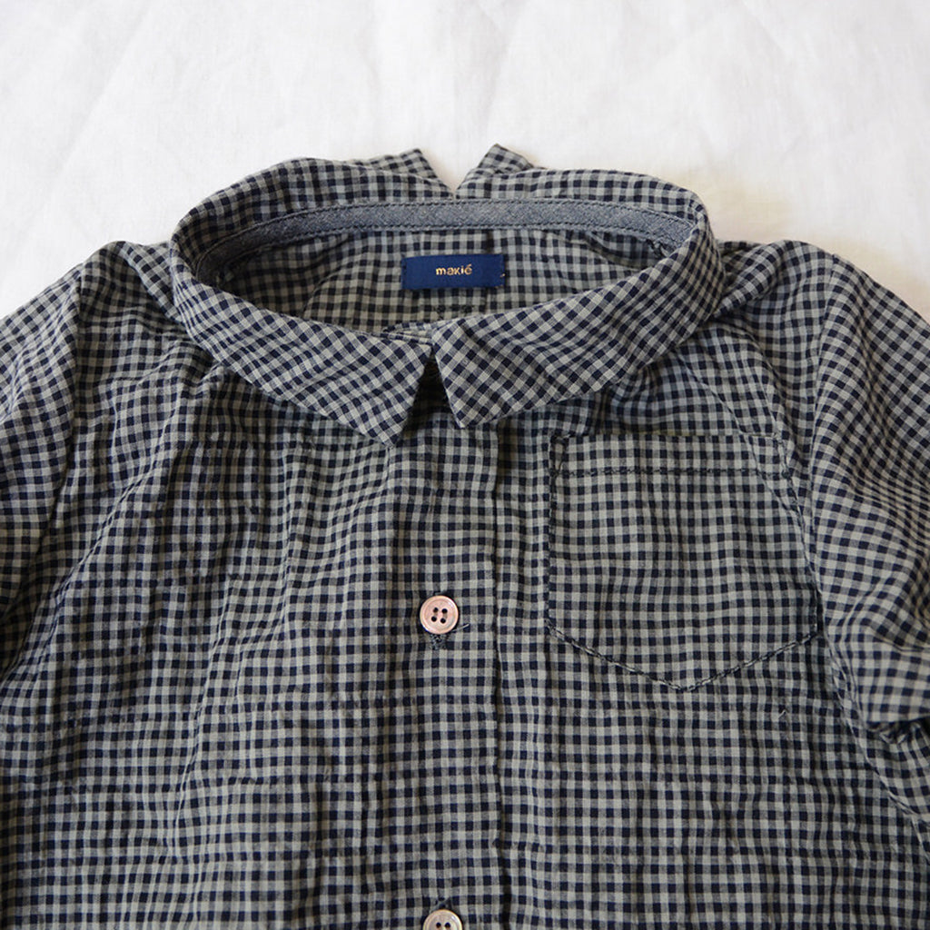 Makié Baby And Child Simon Shirt Charcoal Grey Gingham