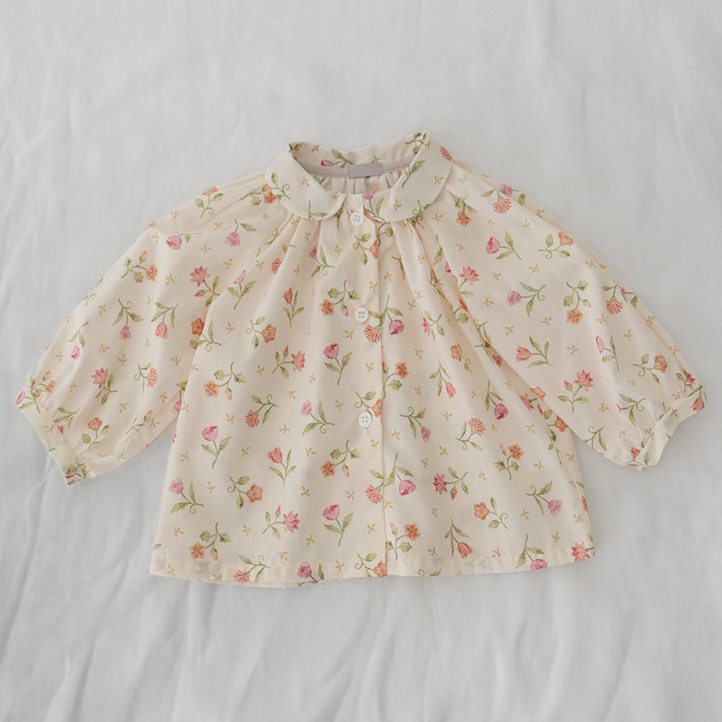 Makié Baby And Child Rita Blouse Cream Flower Print