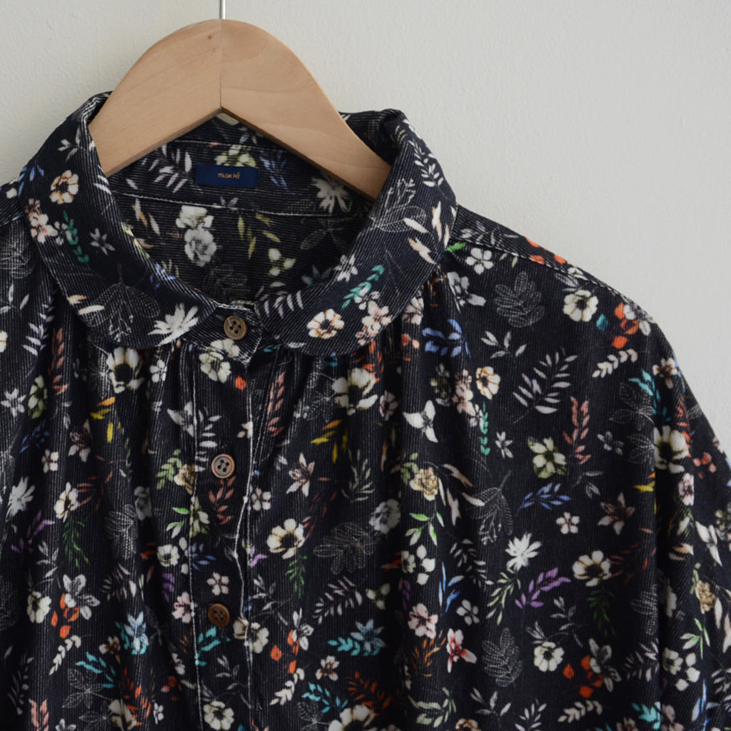 Makié Adult Emilia Dress Corduroy Charcoal Grey Flower