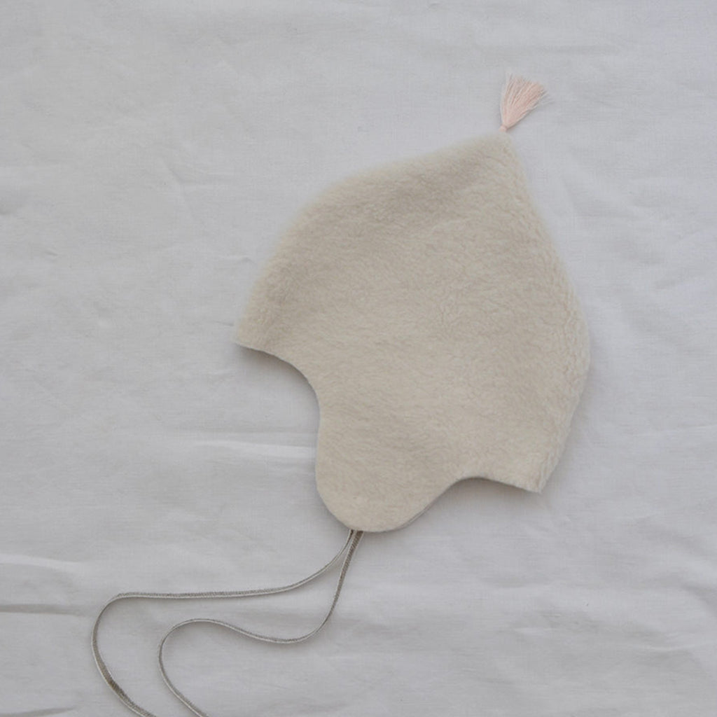 Makié Baby Fleece Bonnet Ivory White Cream