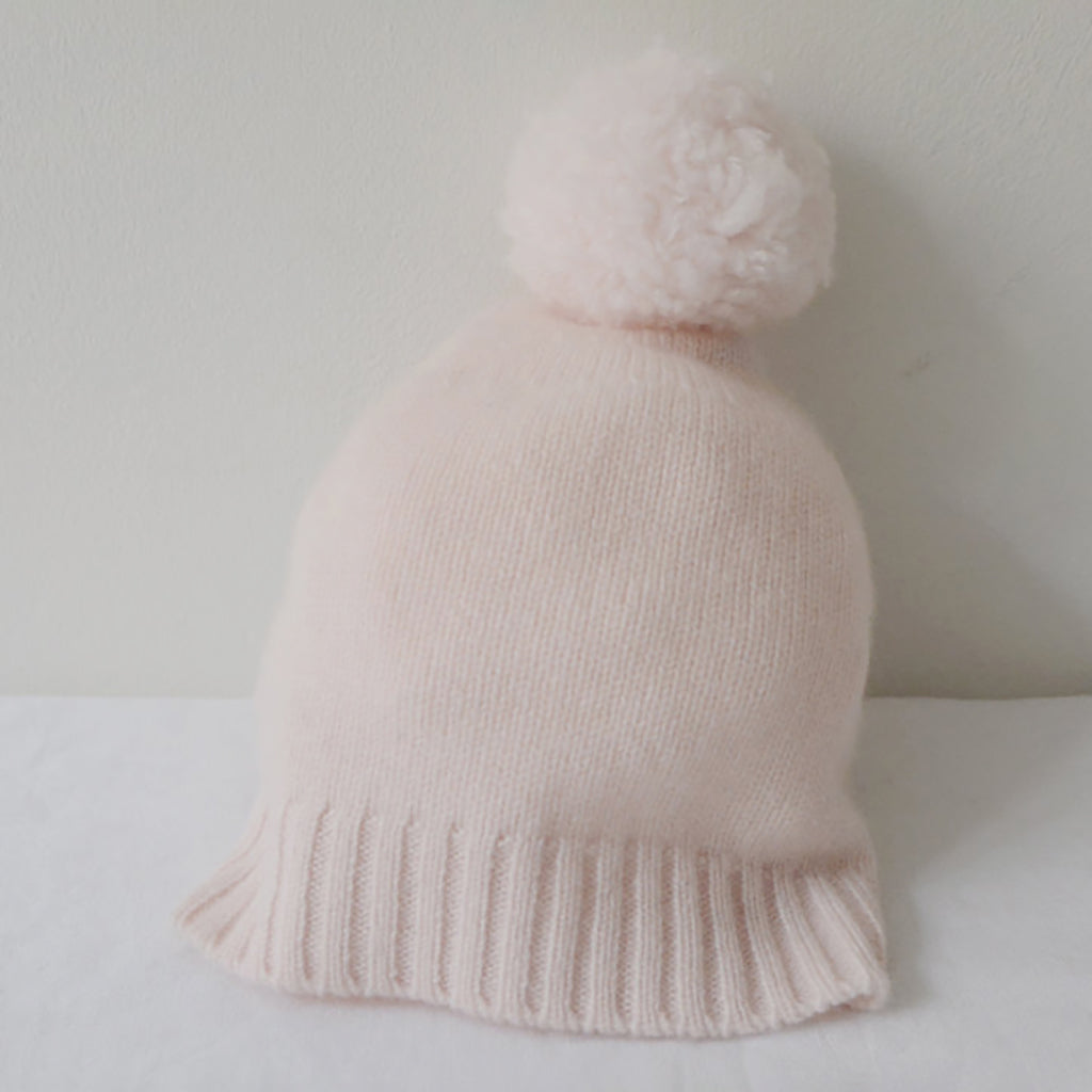 Makié Baby Gema Cashmere Pompom Hat Peach Pink