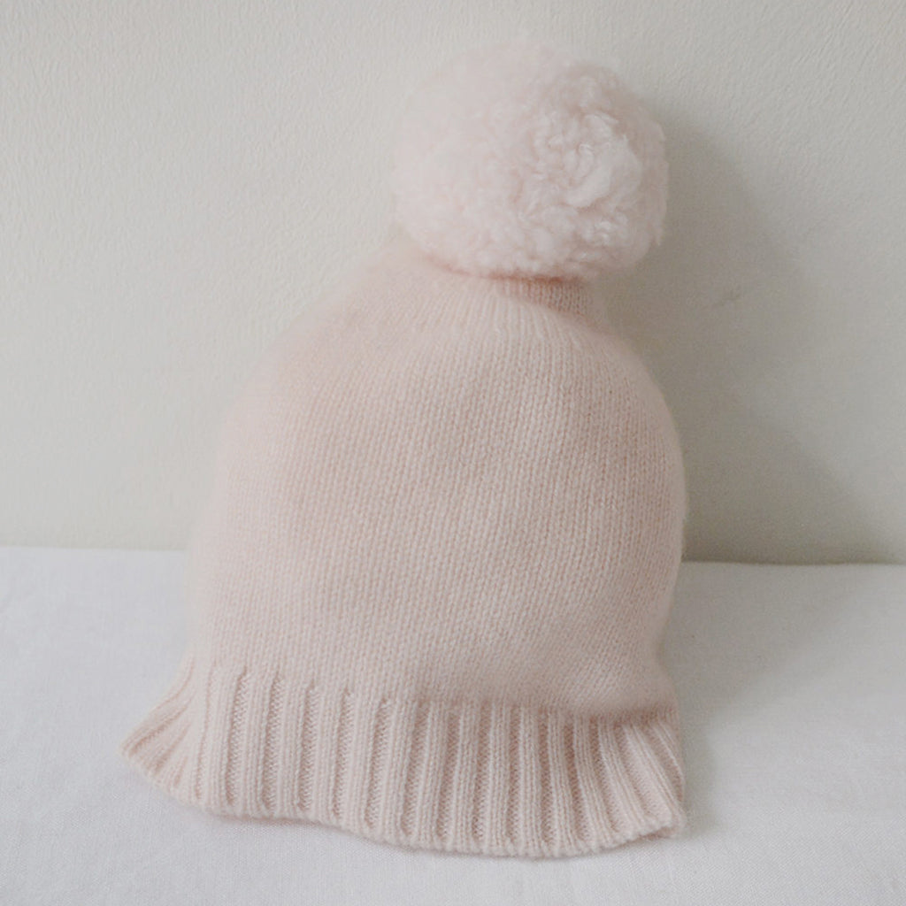 Makié Baby Gema Cashmere Pompom Hat Peach Pink