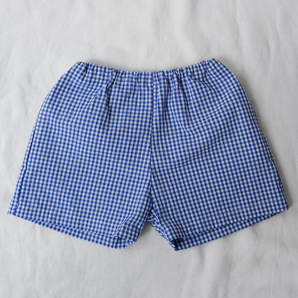 Makié Baby And Child Charlie Shorts Blue Gingham Checks
