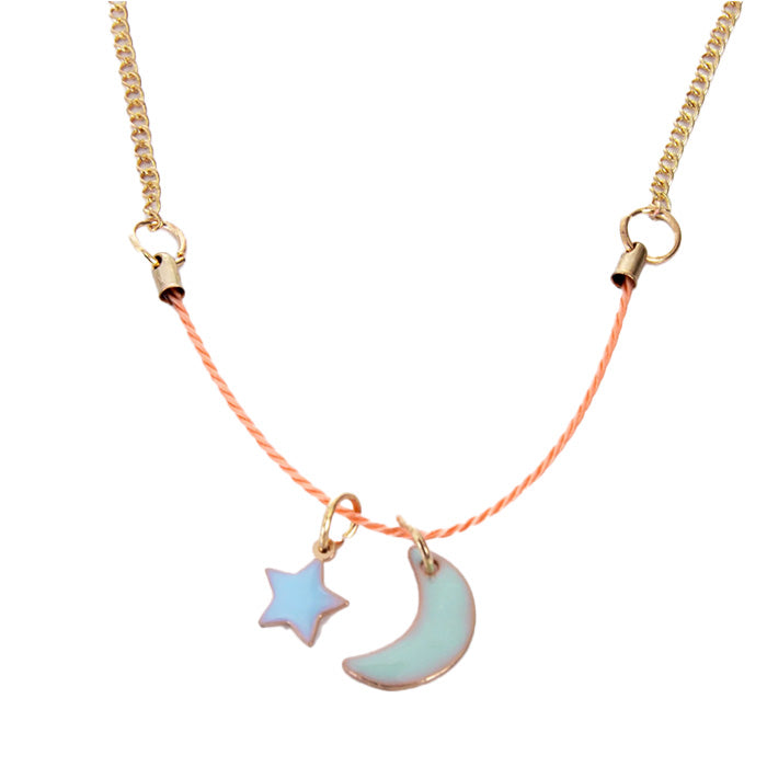 Meri Meri Enamel Moon And Sun Necklace