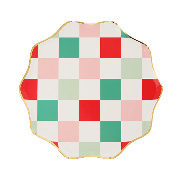 Meri Meri Christmas Multi Check Side Plates