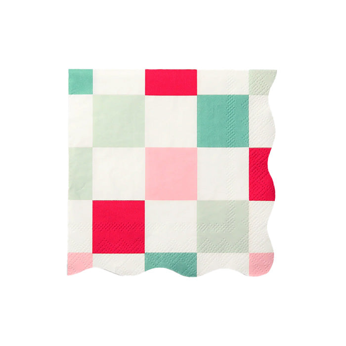 Meri Meri Christmas Multi Check Small Napkins