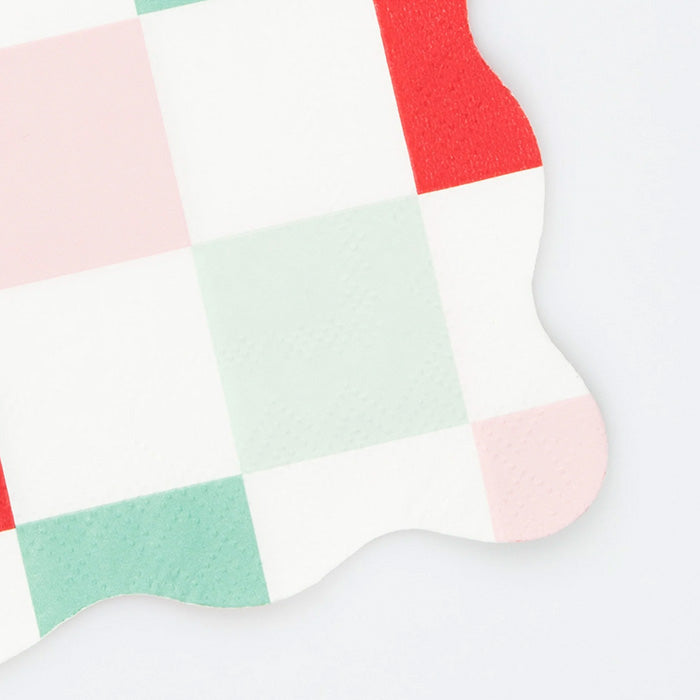 Meri Meri Christmas Multi Check Small Napkins