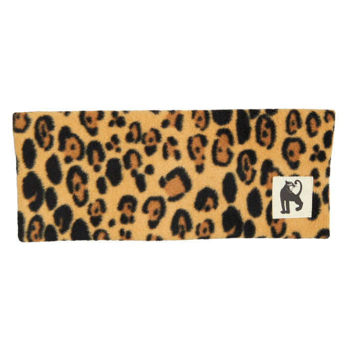 Mini Rodini Child Leopard Fleece Tube Headband Brown
