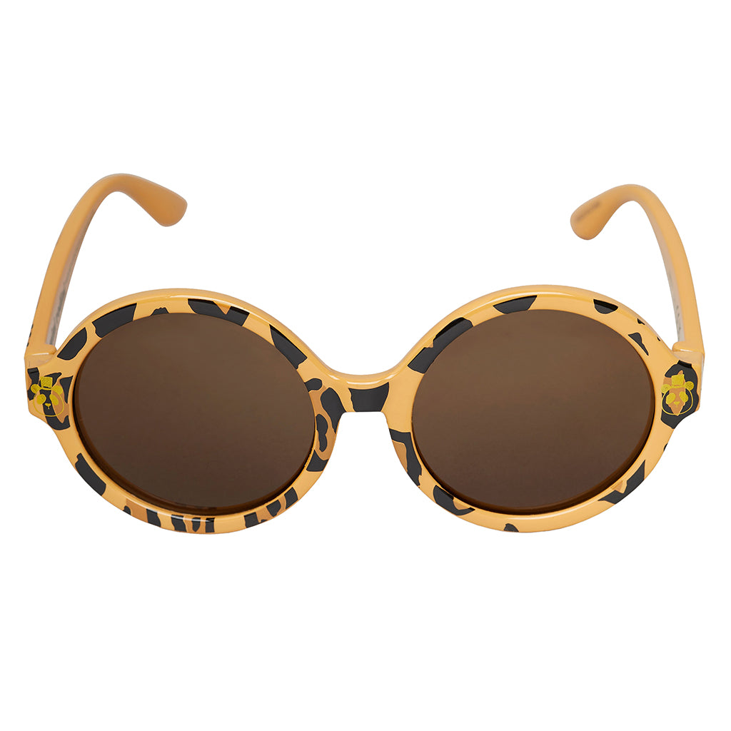 Mini Rodini Child Round Sunglasses Brown Leopard Print
