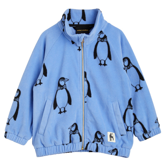 Mini Rodini Child Penguin Fleece Zip Sweater Blue