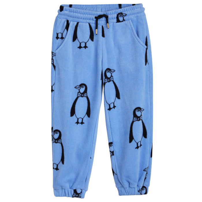 Mini Rodini Child Penguin Fleece Sweatpants Blue