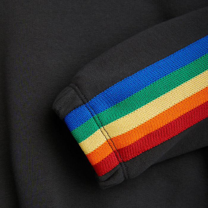 Mini Rodini Child Rainbow Stripe Sweatshirt Black Advice from a Caterpillar