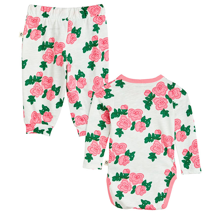 Mini Rodini Baby Roses Two Piece Set Pink - Advice from a Caterpillar