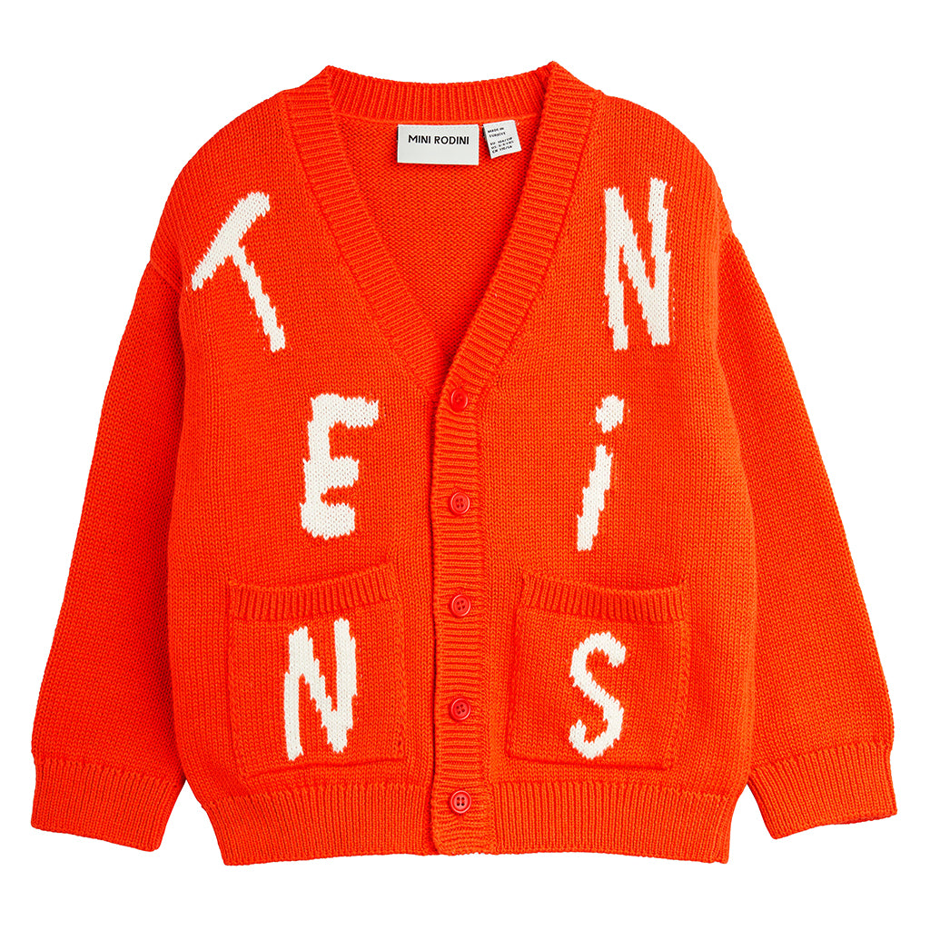 Mini Rodini Child Tennis Knit Cardigan Red