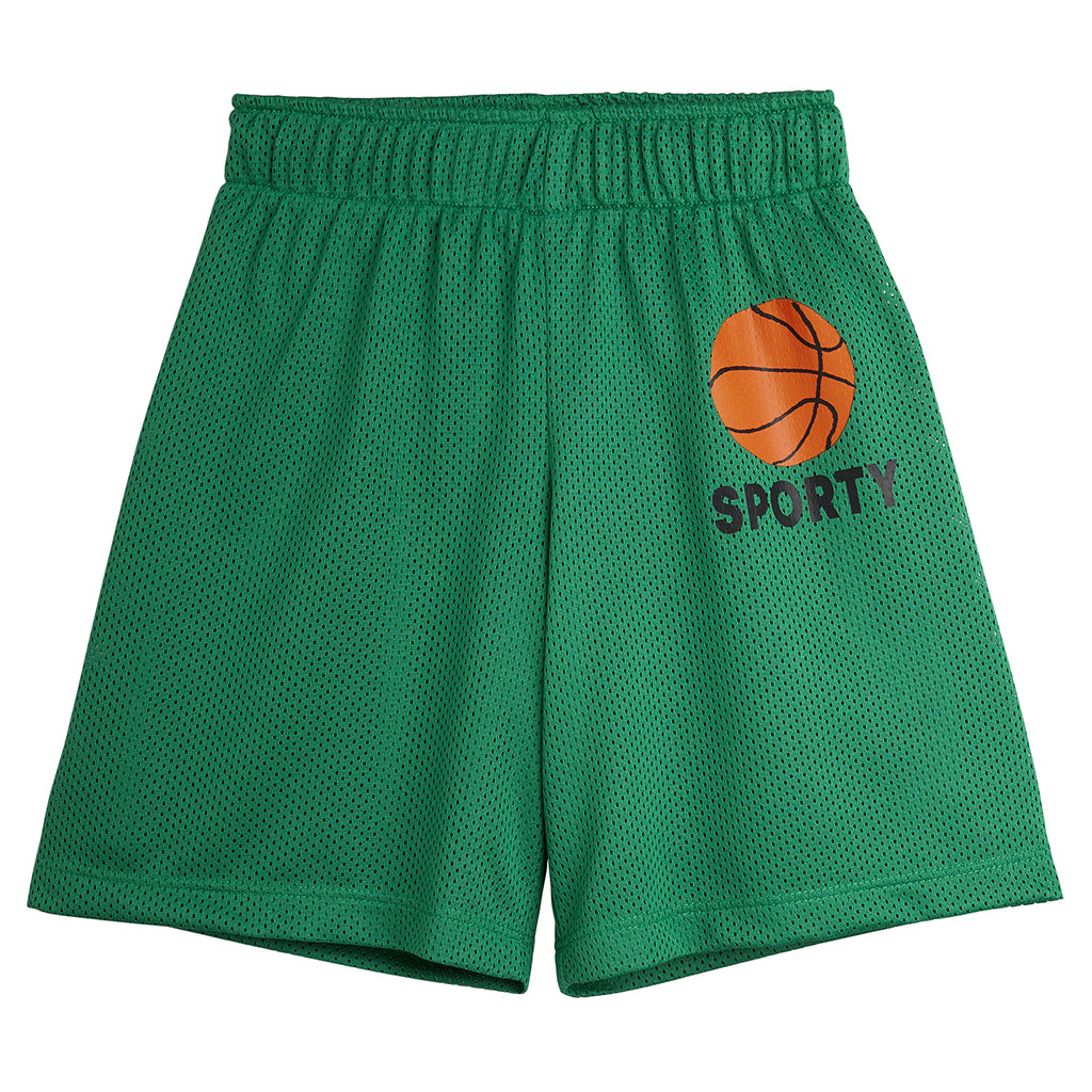 Mini Rodini Child Basketball Mesh Shorts Green