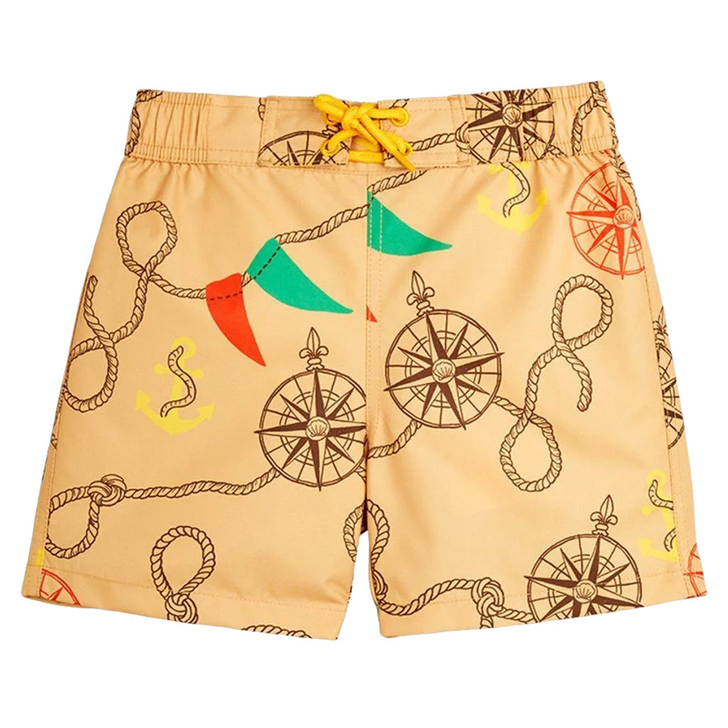 Mini Rodini Child Nautical Swim Shorts Beige