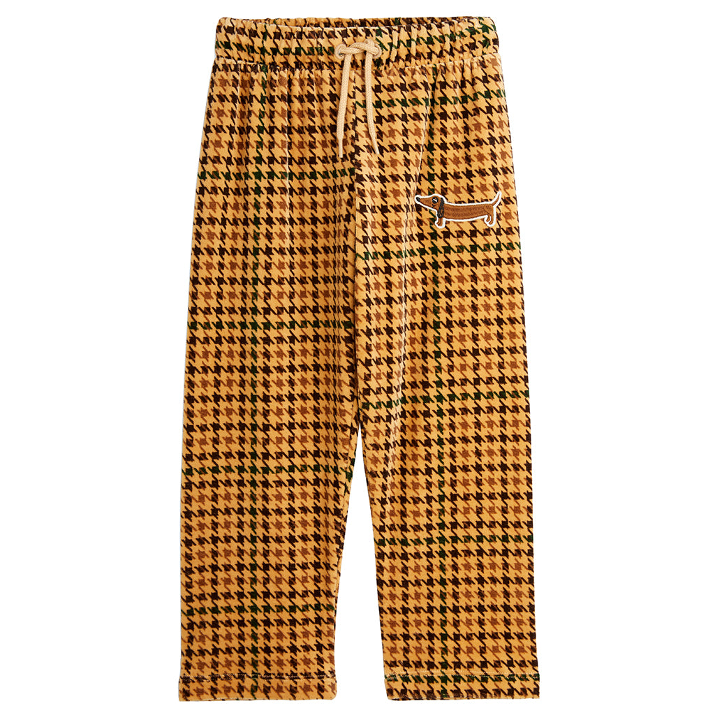 Mini Rodini Child Houndstooth Velour Pants Brown