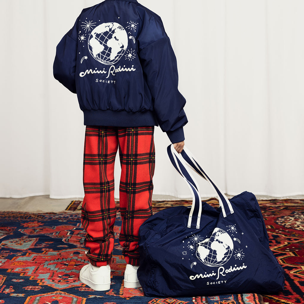 Mini Rodini Society Packable Bag Blue