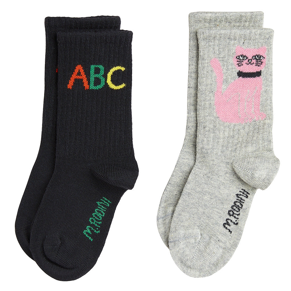 Mini Rodini Baby And Child Set of 2 ABC Socks Multicolour