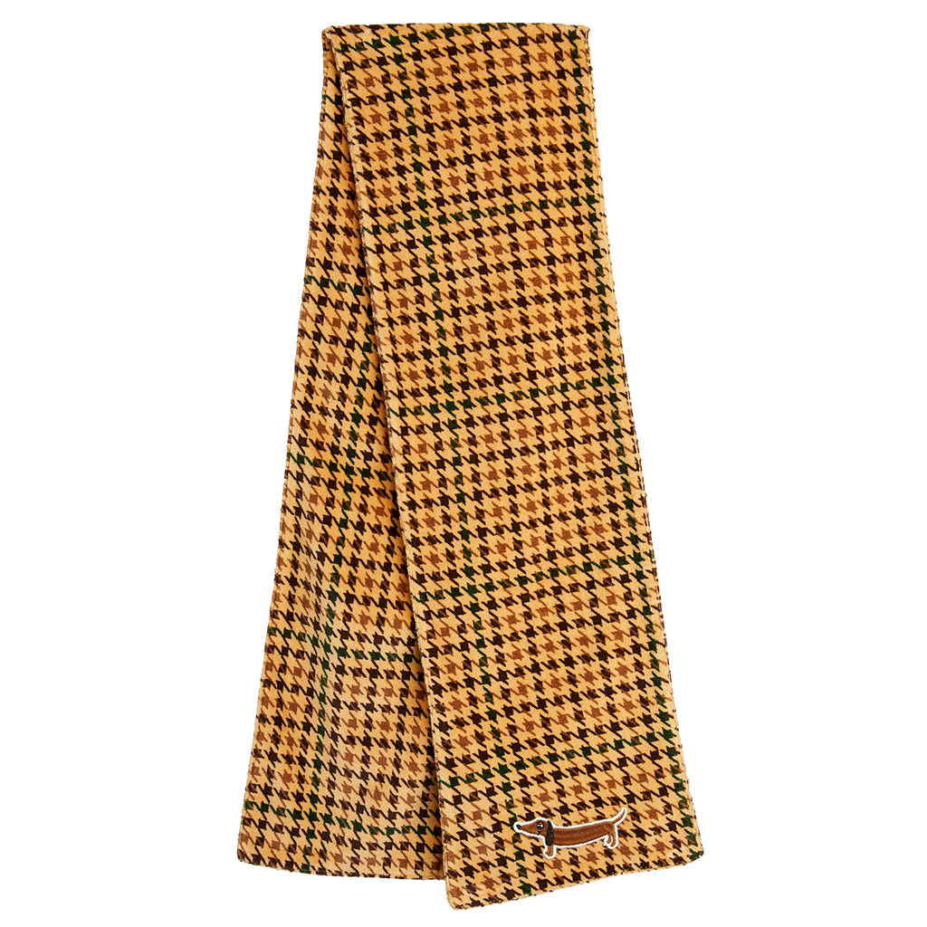 Mini Rodini Child Dog Houndstooth Velour Scarf Brown