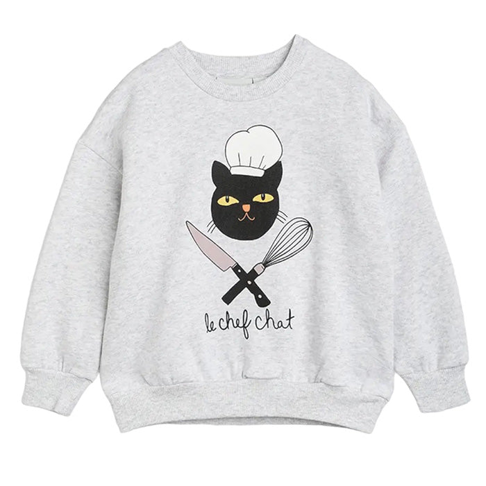 Mini Rodini Child Chef Cat Sweatshirt Grey